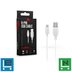 Maxlife USB - Lightning adat- és töltőkábel 1 m-es vezetékkel - Maxlife 8-PIN USB Cable - 5V/