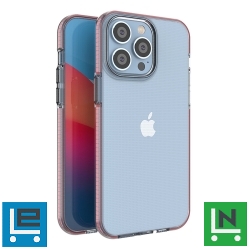 Spring Case tok iPhone 14 Pro Max szilikon tok kerettel világos rózsaszínű