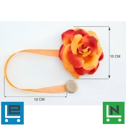 Virág alakú függönyelkötő mágnes 6 Narancssárga