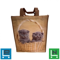 Bevásárló táska - Szürke cicák - 31x38x10 cm