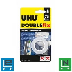 UHU Double Fix - kétoldalas ragasztószalg - 19 mm x 1,5 m