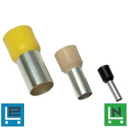 Szigetelt (PA6.6) érvéghüvely 2,5mm2, L=15,2mm, ónozott elektrolitréz, szürke