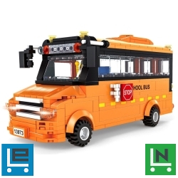 WANGE(R) 3973 | legó-kompatibilis építőjáték | 367 db építőkocka | Narancssárga iskolabusz