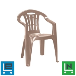 Mallorca műanyag kerti szék cappuccino színben