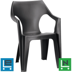 Dante alacsony támlás műanyag kerti szék grafit