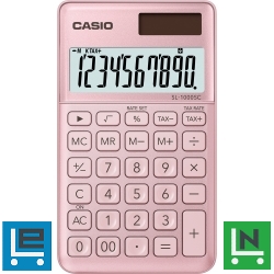 Zsebszámológép 10 digit Casio SL 1000 világos rózsaszín