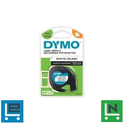 Feliratozógép szalag Dymo Letratag S0721660/59422 12mmx4m, ORIGINAL fehér
