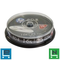 BD-R BluRay lemez, 25GB, 6x, 10 db, hengeren, HP