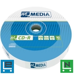 CD-R lemez, 700MB, 52x, 10 db, zsugor csomagolás, MYMEDIA (by VERBATIM)