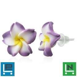 Virágos Fülbevaló - Lila