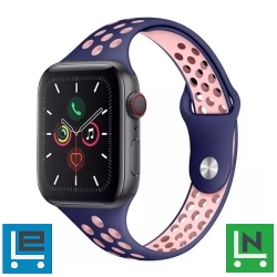 Phoner Apple Watch lyukacsos vékony sport szíj 38/40/41mm, kék/rózsaszín