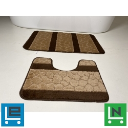 Fürdőszobai szőnyeg 2 részes - barna köves