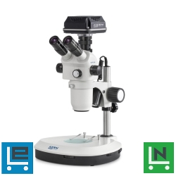 Digitális mikroszkóp trinokulárius tubussal, 6x-55x nagyítással, alsó felső LED megvilágít