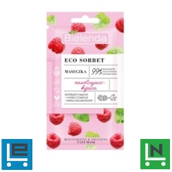BIELENDA - ECO SORBET Raspberry: Hidratáló és nyugtató hatású málnás arcpakolás 8 g