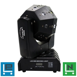 FTS Kétkarú fénysugár 16X3W + lézer robotlámpa