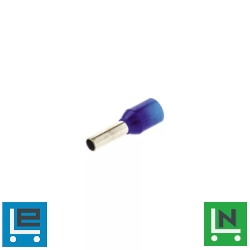 Szigetelt (PA6.6) érvéghüvely, ónozott elektrolitréz, kék 2,5mm2, L=14,2mm