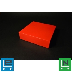 Piros süteményes doboz 23x23x6 cm